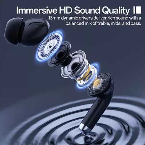 Weofly LifeFits Earbuds with 1.28 Inch Smart Touch Screen (White) - 2