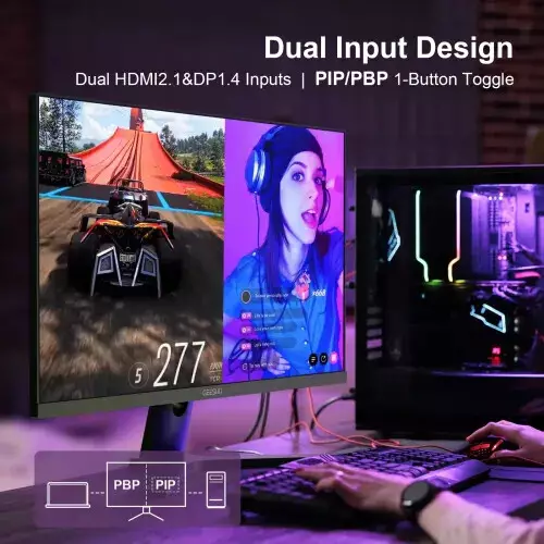 GEESUU BlazeWheel MG270L2Q 27 Inch 200Hz 2K QHD Gaming Monitor - 1
