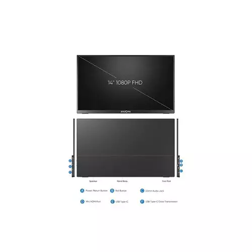 Arzopa A1 Gamut Slim 14 inch FHD IPS Portable Monitor - 1