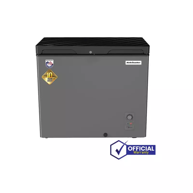 Kelvinator KCCF-225DFG 225 Litre Glass Door Deep Freezer (Dark Gray)