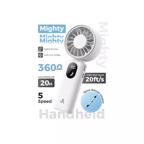 Aecooly PE02 Halo 04 Portable Handheld Fan (White) - 1